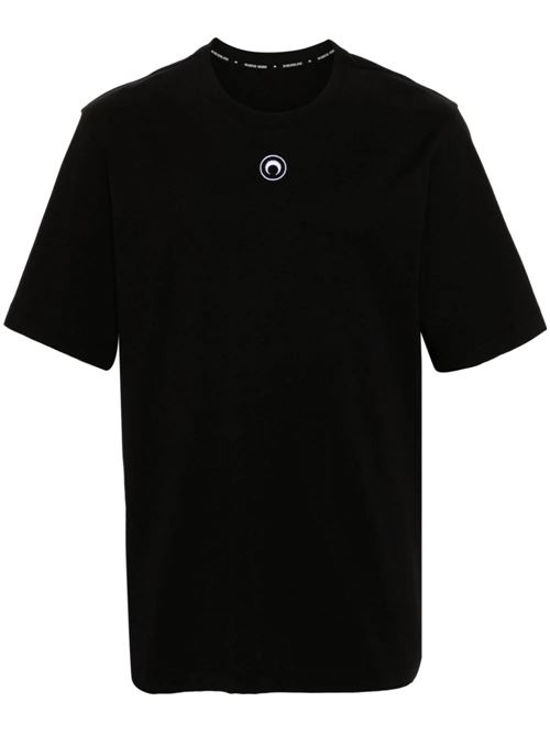 Black organic cotton soft jersey Crescent Moon t-shirt Marine Serre | MTT077CJER0009BK99